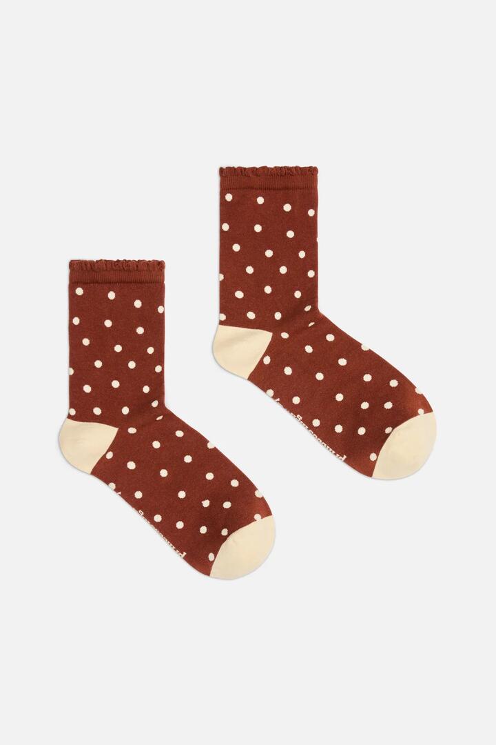 Image of Socks. Product name - Rust Kelly Spot Sock in Rust colour by brand - Princess Highway