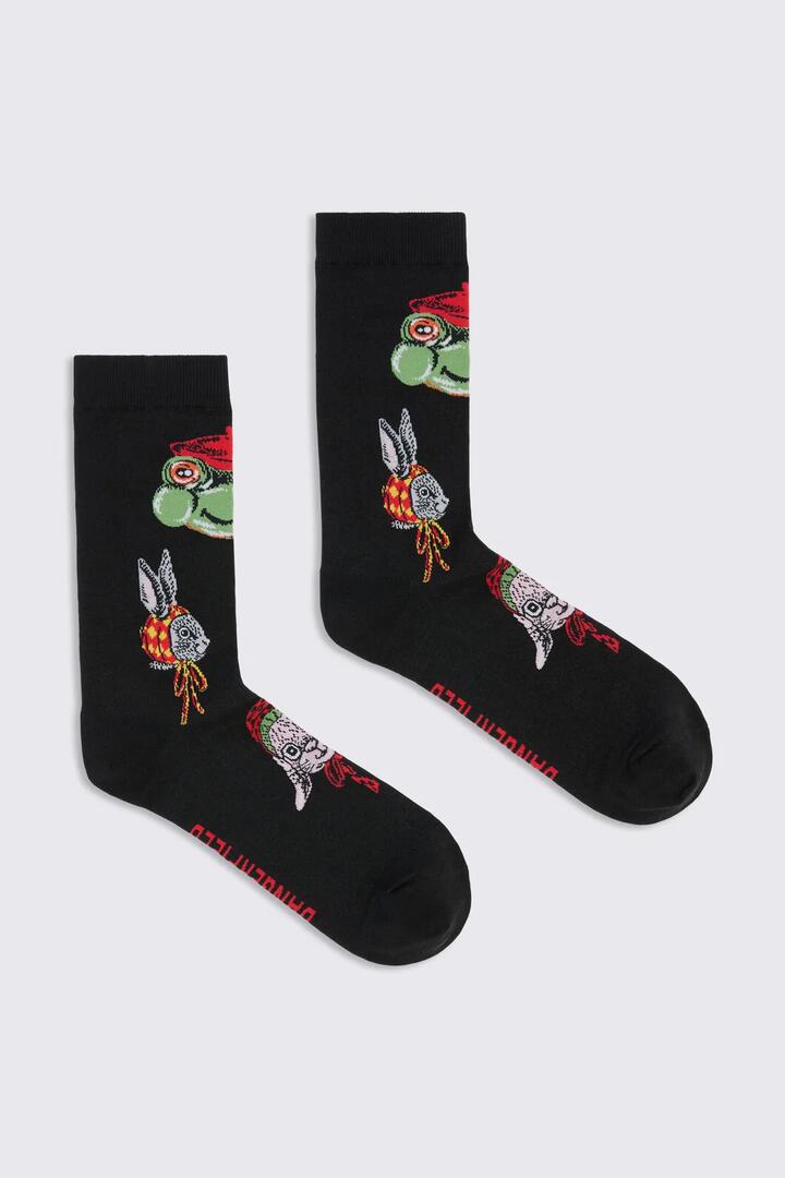 Image of Socks. Product name - Bonnet Cutie Sock in Black colour by brand - Dangerfield