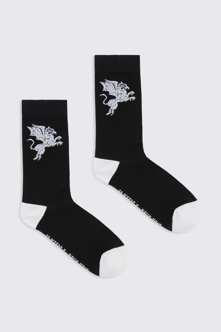 Image of Socks. Product name - Mythical Creature Socks in Black colour by brand - Black Friday