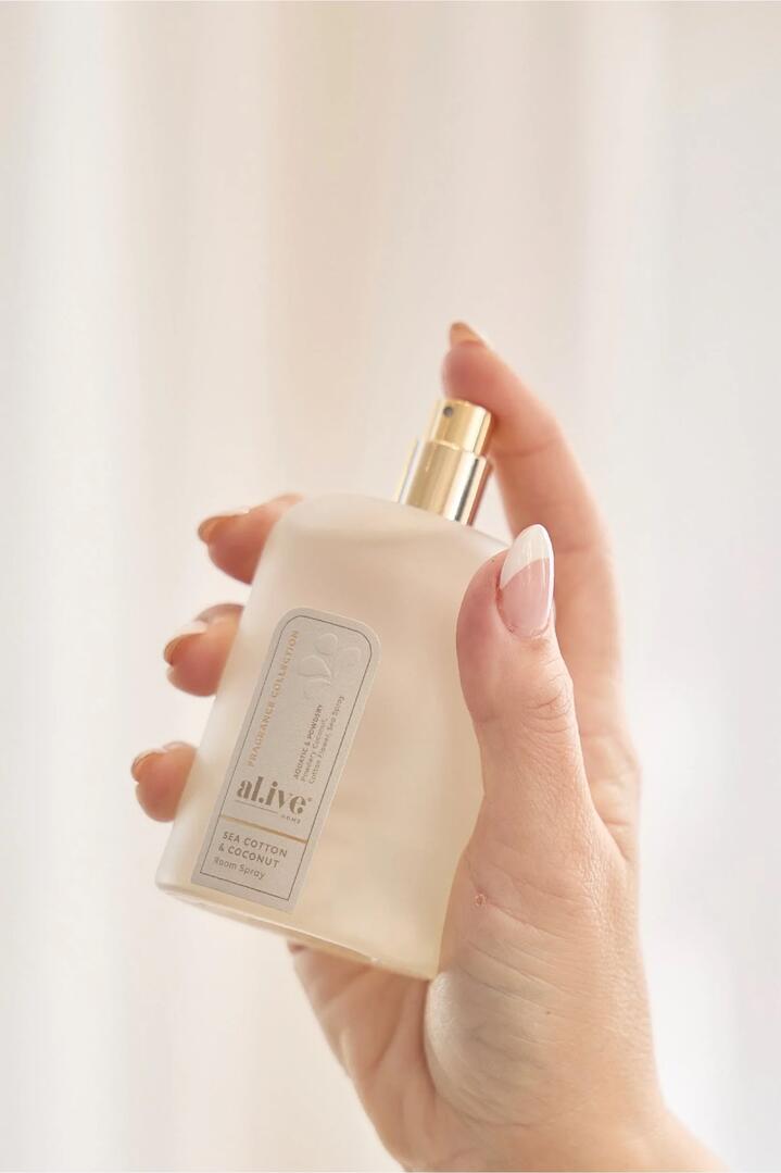 Image of Perfumes & Colognes. Product name - Sea Cotton & Coconut 100ml Room Spray in colour by brand - Alive Body