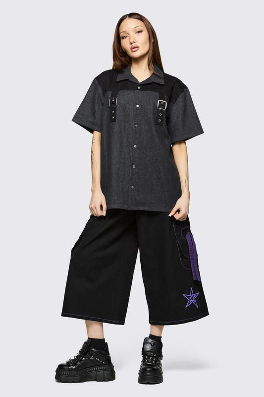 Image of Jeans. Product name - Hot Issue Denim Shirt in Black colour by brand - Black Friday