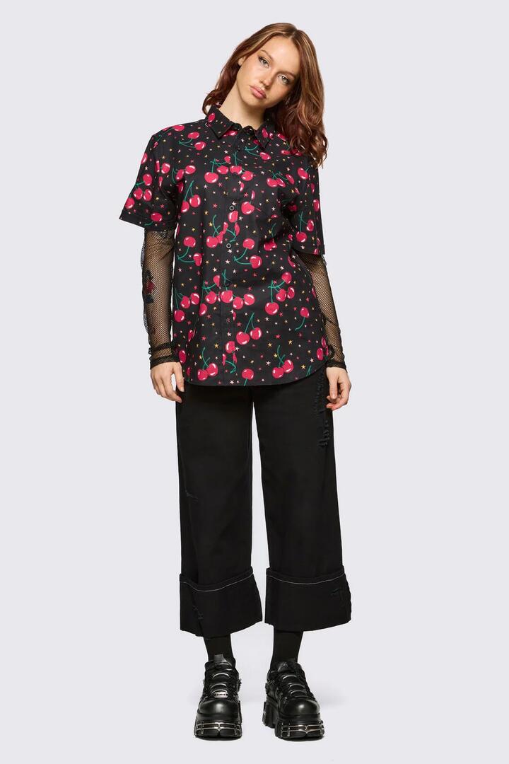 Image of Shirts. Product name - Delulu Shirt in Black colour by brand - Dangerfield