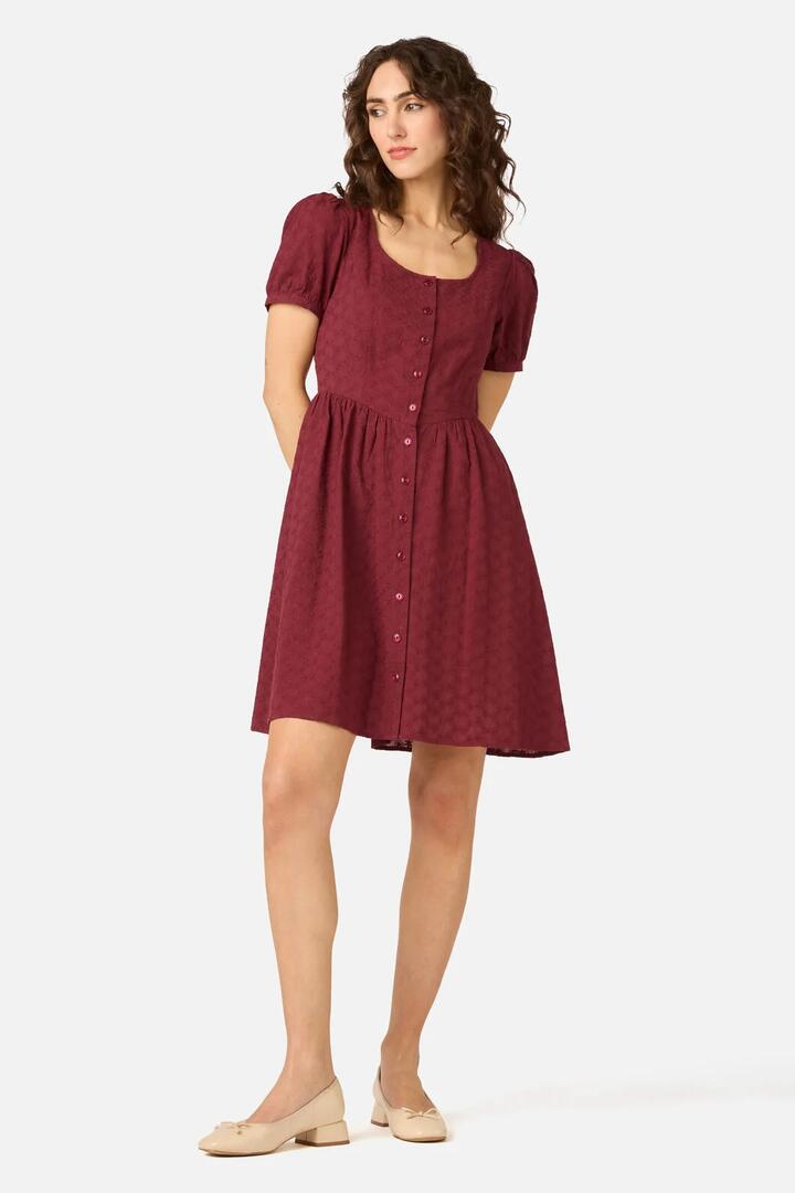 Image of Dresses. Product name - Nova Prairie Dress in Wine colour by brand - Princess Highway