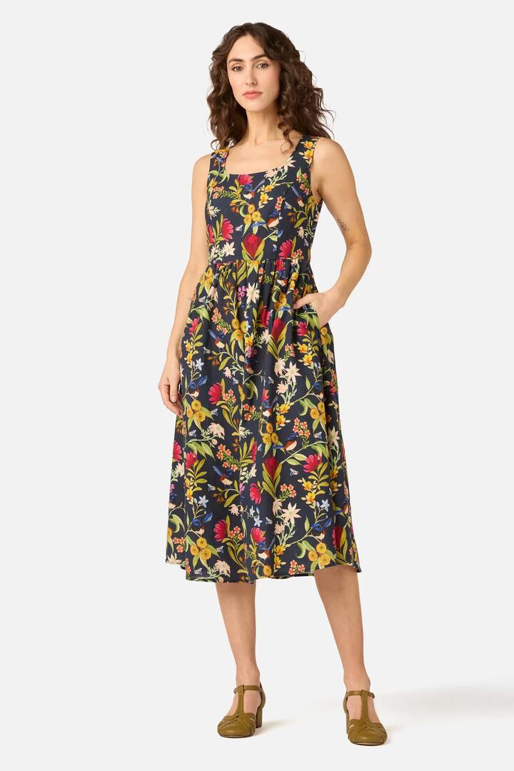 Image of Dresses. Product name - Fairy Wren Midi Dress in Navy colour by brand - Princess Highway