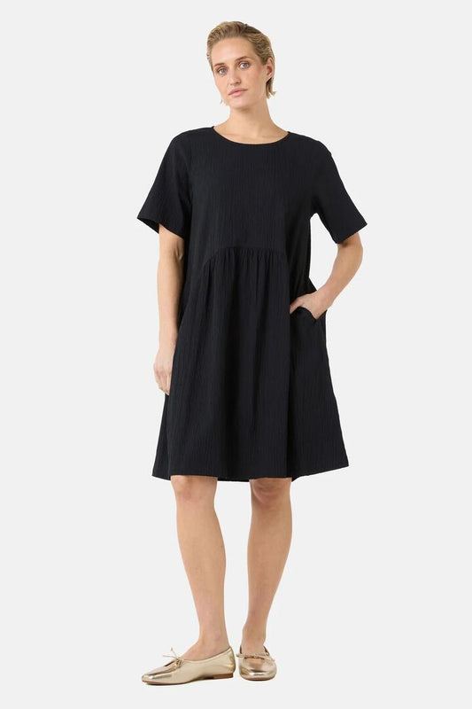 Image of Dresses. Product name - Calliope Seersucker Tulip Dress in Black colour by brand - Gorman