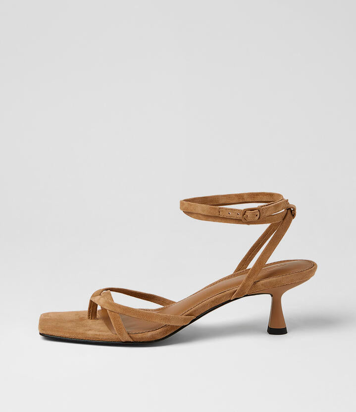 Image of Sandals. Product name - Tenace Tan Suede Sandals in Tan colour by brand - MOLLINI