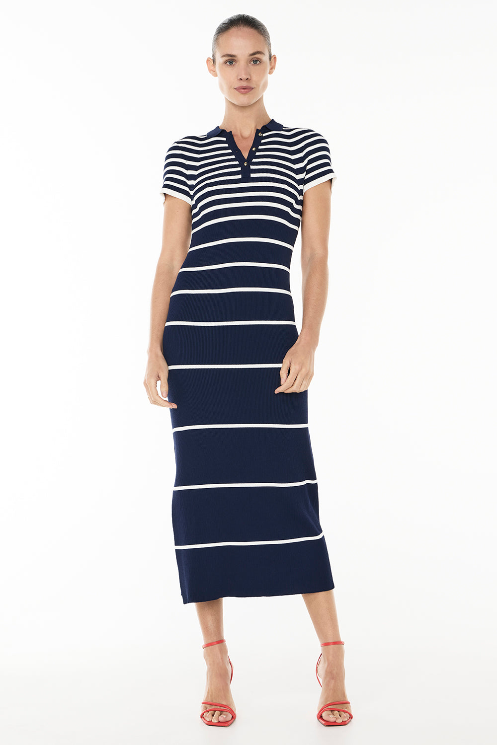 Image of Dresses. Productname: Sea & Shore Knit Polo Dress in NAVY/WHITE colour by brand - Manning Cartell