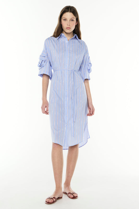 Opposite Energy Shirt Dress (Blue/Merlot)