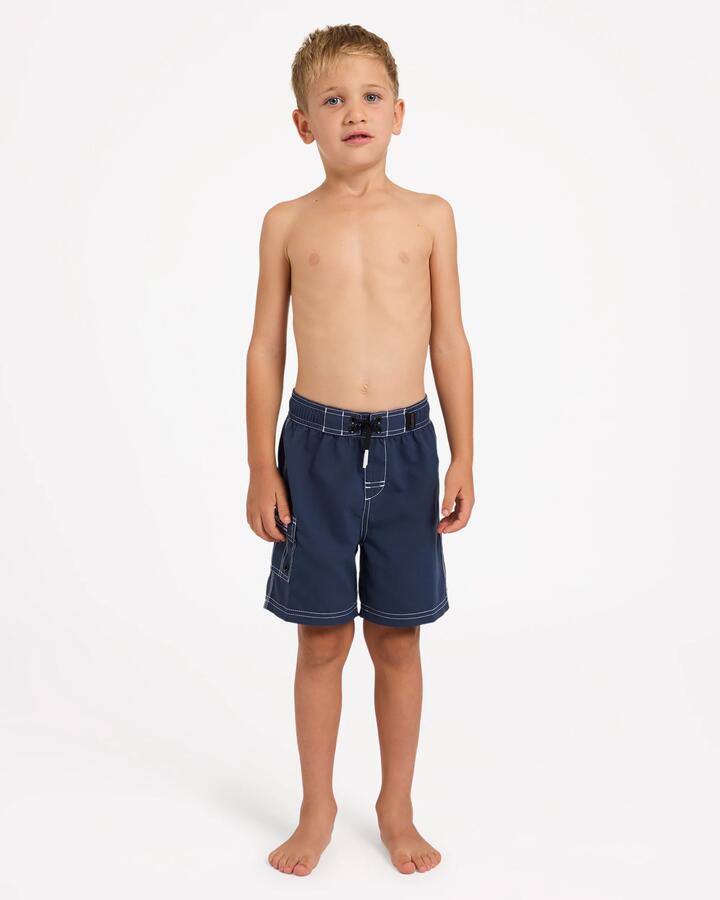 Image of Swimwear. Product name - Billabong Boys 2-7 Throw On 13" Boardshorts Dusty Indigo in Dusty Indigo colour by brand - Billabong