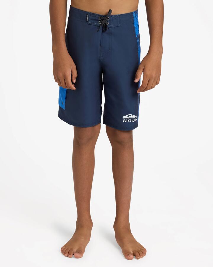 Image of Swimwear. Product name - Quiksilver Boys 8-16 Wax Heads 17" Boardshorts Mood Indigo in Mood Indigo colour by brand - Quiksilver
