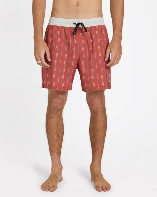 Image of Swimwear. Product name - Billabong Mens Good Times Layback 16" Boardshorts Faded Red in Faded Red colour by brand - Billabong