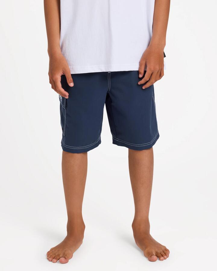 Image of Swimwear. Product name - Billabong Boys 8-16 Boys Throw On 18" Boardshorts Dusty Indigo in Dusty Indigo colour by brand - Billabong