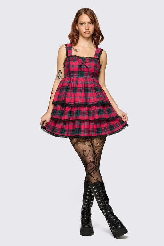 Image of Dresses. Product name - Dizzy Lacey Mini Dress in Red colour by brand - Dangerfield