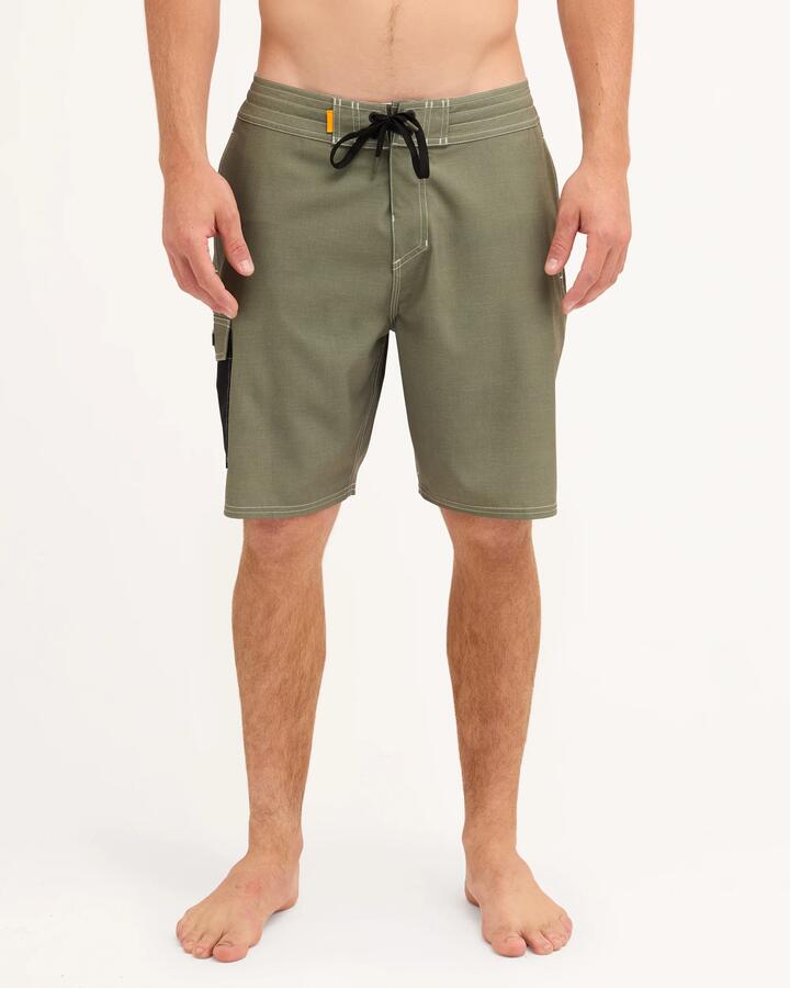 Image of a model wearing Shorts. Product name - Quiksilver Mens Freshwater 20" Volley Shorts Grape Leaf in Grape Leaf colour by brand - Quiksilver
