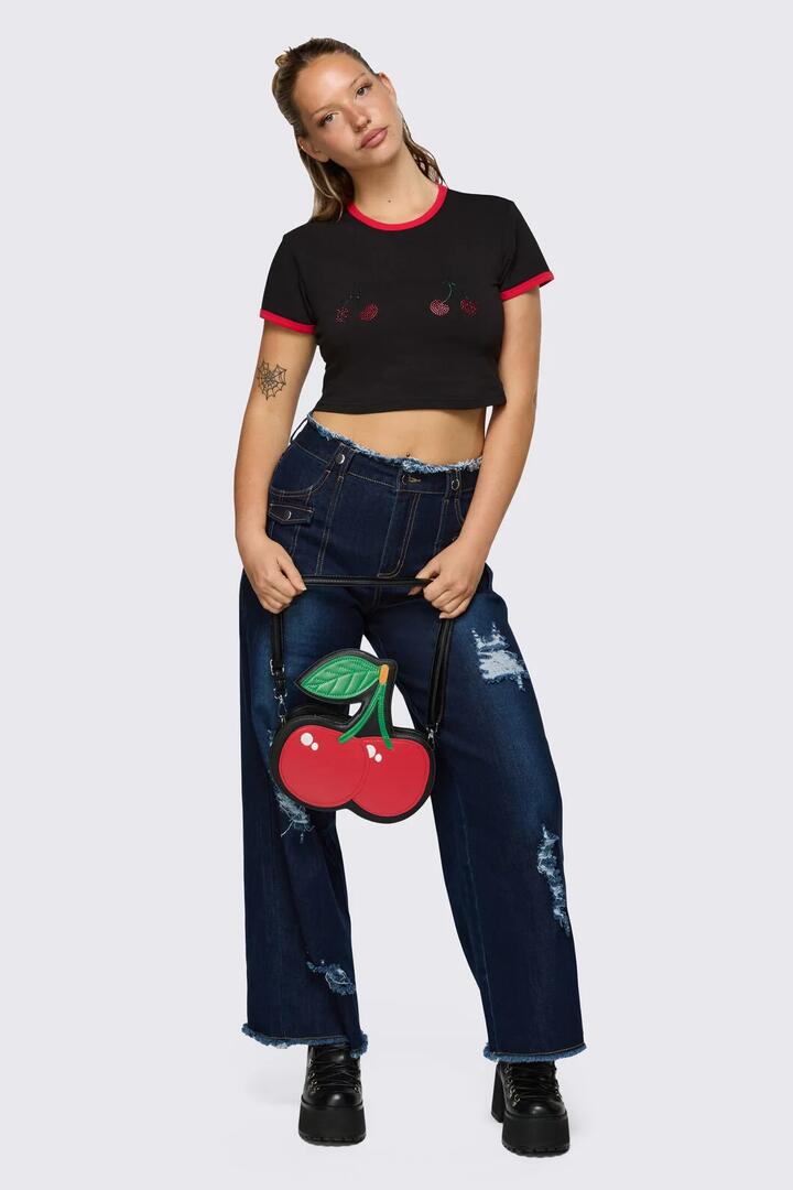 Image of Bags. Product name - Delulu Cherry Bag in Red colour by brand - Dangerfield