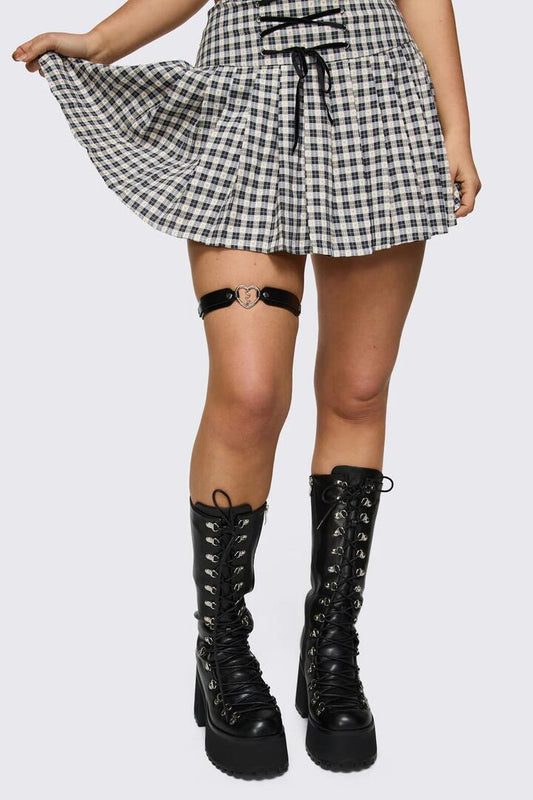 Image of Lingerie. Product name - Broken Heart Garter in Black colour by brand - Dangerfield