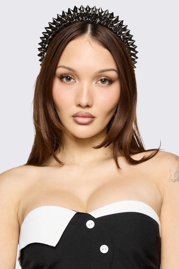Image of Hair Accessories. Product name - Spiked Headband in Black/Silver colour by brand - Black Friday