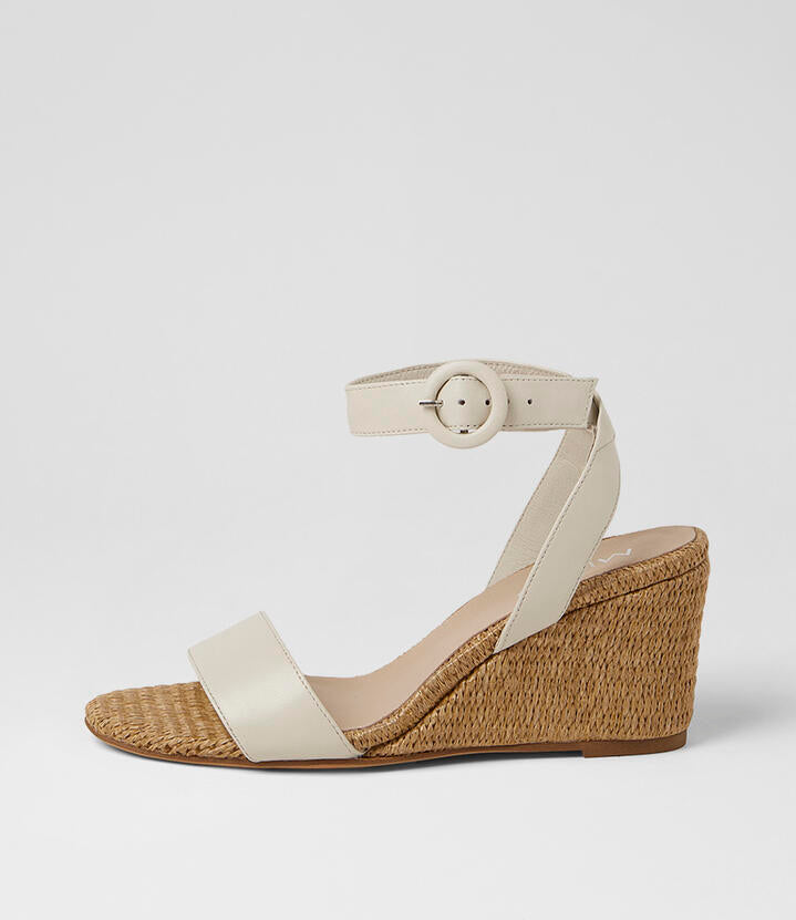Image of Sandals. Product name - Silky Cream Natural Leather Sandals in Cream-Natural colour by brand - MIDAS