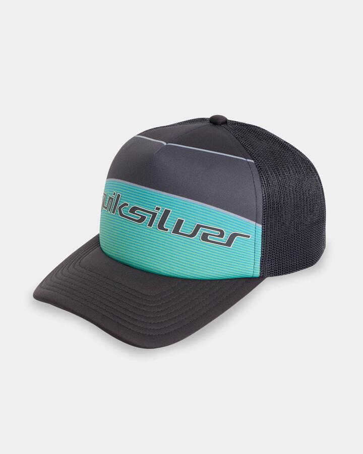 Image of Hats. Product name - Quiksilver Mens Classic Foam Art Trucker Cap Black in Black colour by brand - Quiksilver