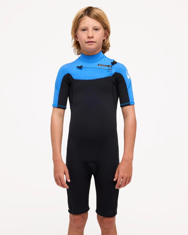Image of Swimwear. Product name - Quiksilver Boys 8-16 Everyday Sessions 2/2Mm Chest Zip Springsuit Palace Blue in Palace Blue colour by brand - Quiksilver