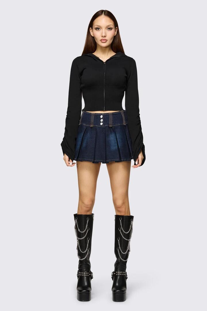 Image of Cardigans. Product name - Delulu Hood Cardigan in Black colour by brand - Dangerfield