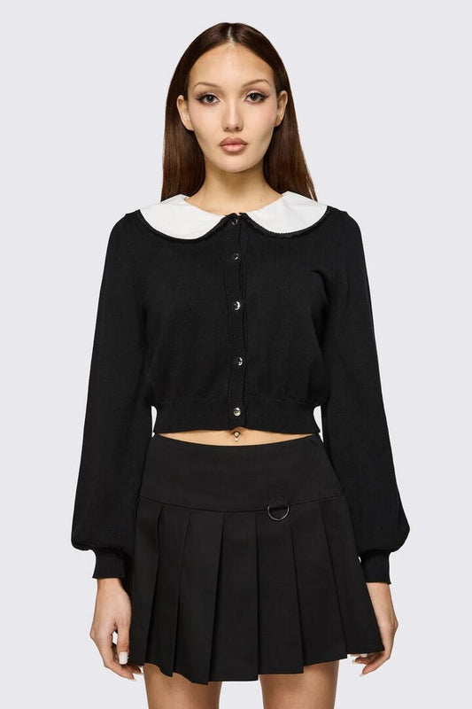 Image of Cardigans. Product name - Hot Issue Cardigan in Black colour by brand - Black Friday