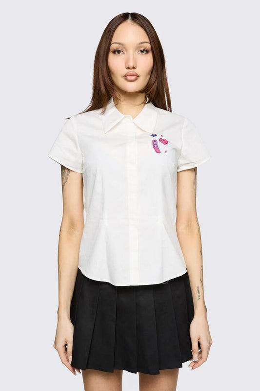 Image of Blouses. Product name - Hot Issue Blouse in White colour by brand - Black Friday