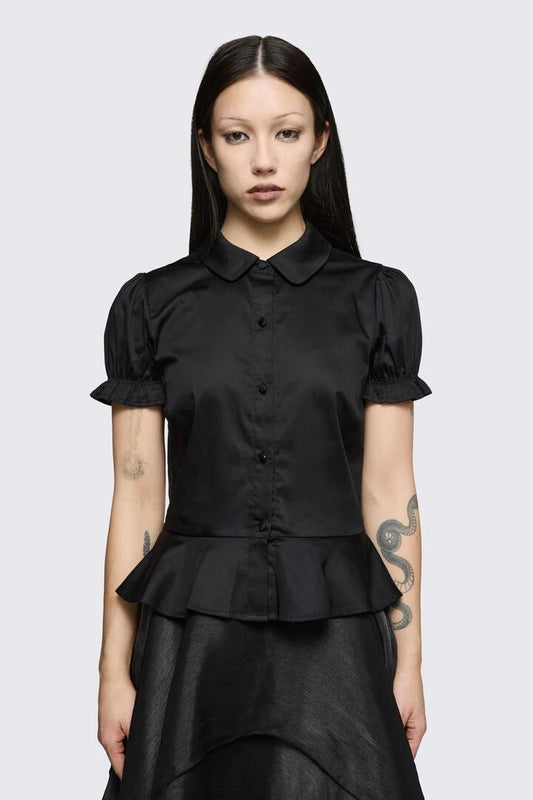 Image of Shirts. Product name - Mythical Peplum BlouseÂ in Black colour by brand - Black Friday