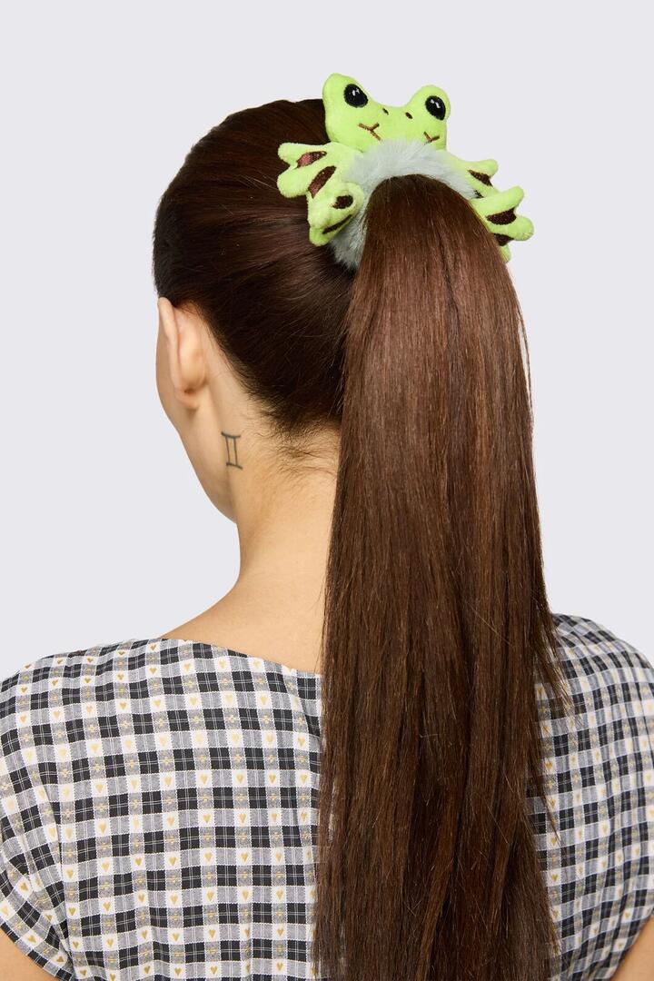 Image of Hair Accessories. Product name - Frog Scrunchie in Green colour by brand - Dangerfield