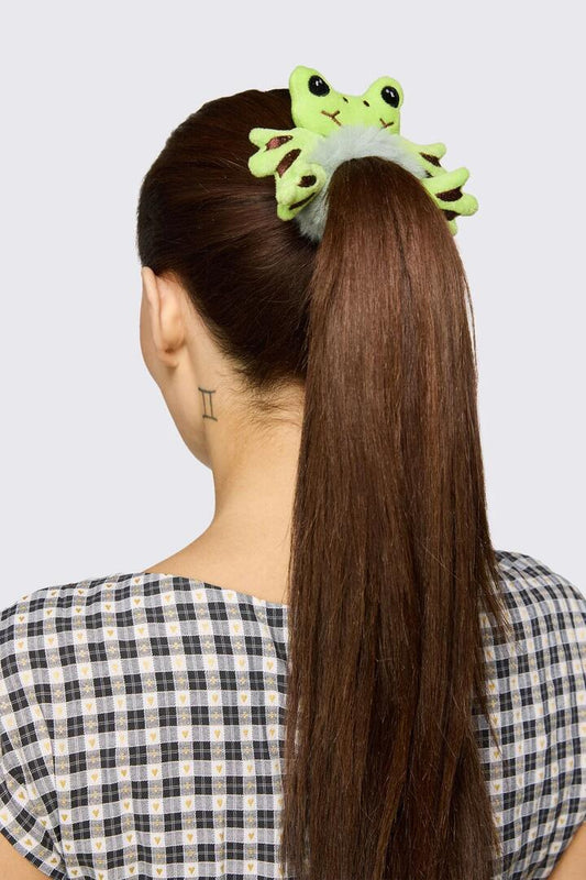 Image of Hair Accessories. Product name - Frog Scrunchie in Green colour by brand - Dangerfield