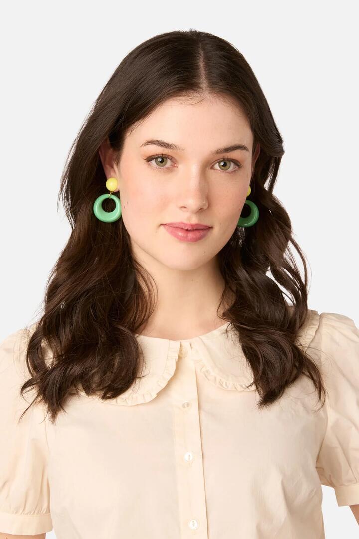 Image of Earrings. Product name - Green Mimi Retro Earrings in Green colour by brand - Princess Highway