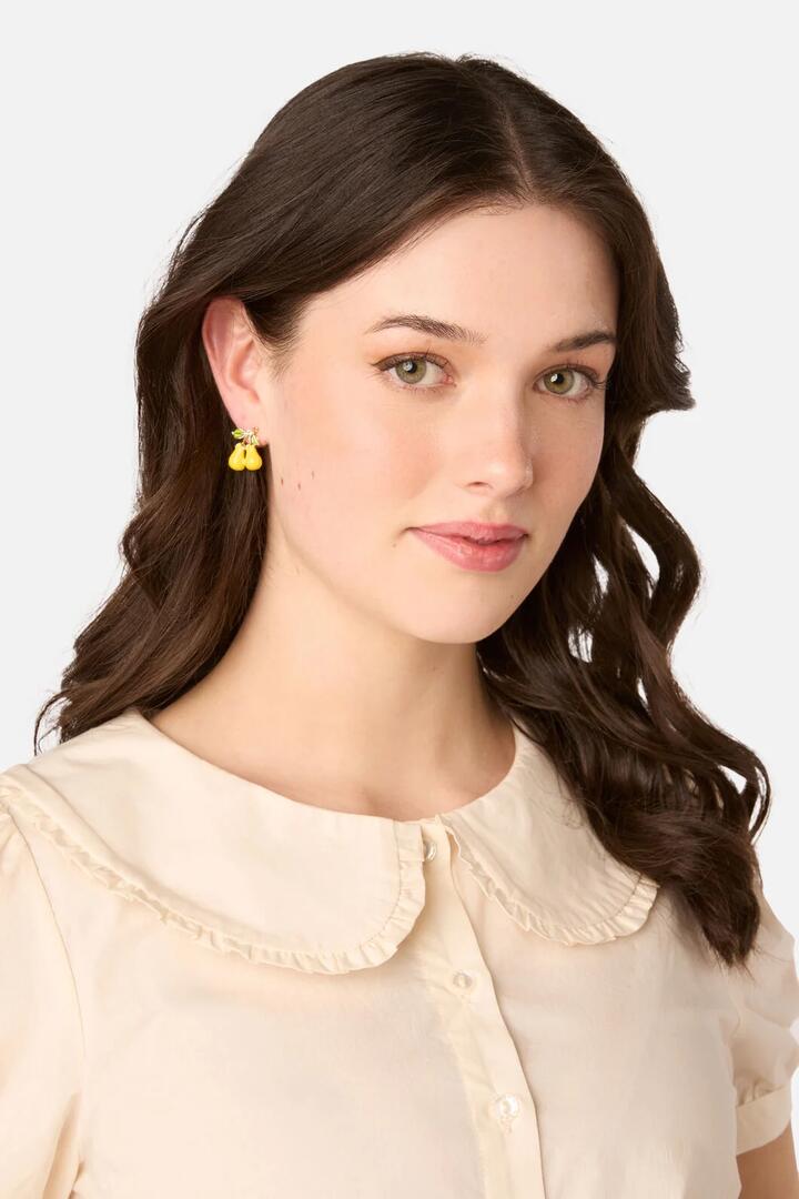 Image of Earrings. Product name - Pear Earrings in Yellow colour by brand - Princess Highway