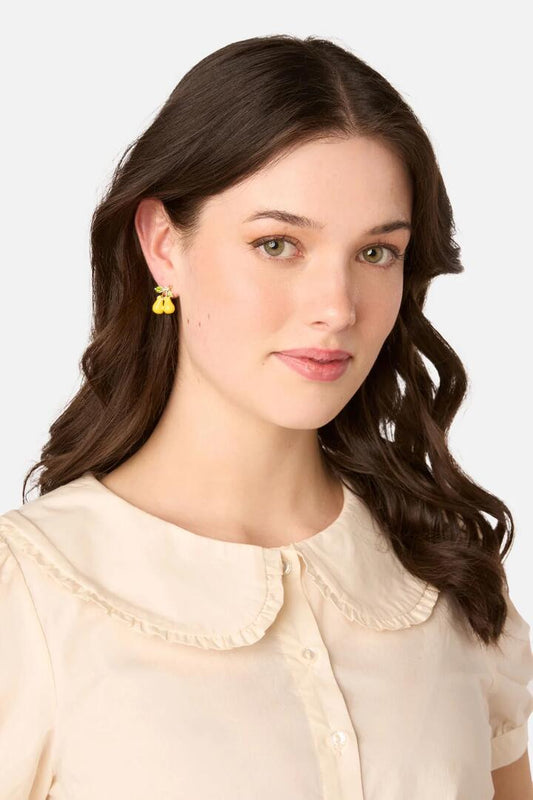 Image of Earrings. Product name - Pear Earrings in Yellow colour by brand - Princess Highway