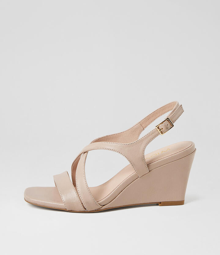 Image of Boots. Product name - Heybaby Rose Leather Wedges in Rose colour by brand - MIDAS