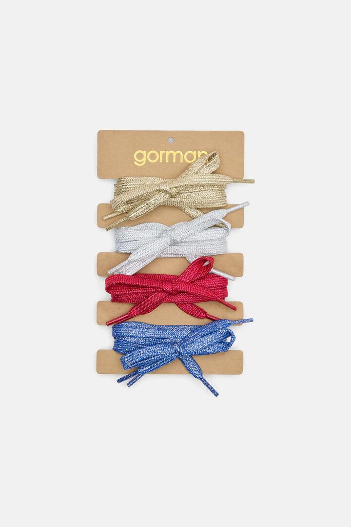 Image of Accessories. Product name - Tied Up Shoelaces Set 4 in Multi colour by brand - Gorman