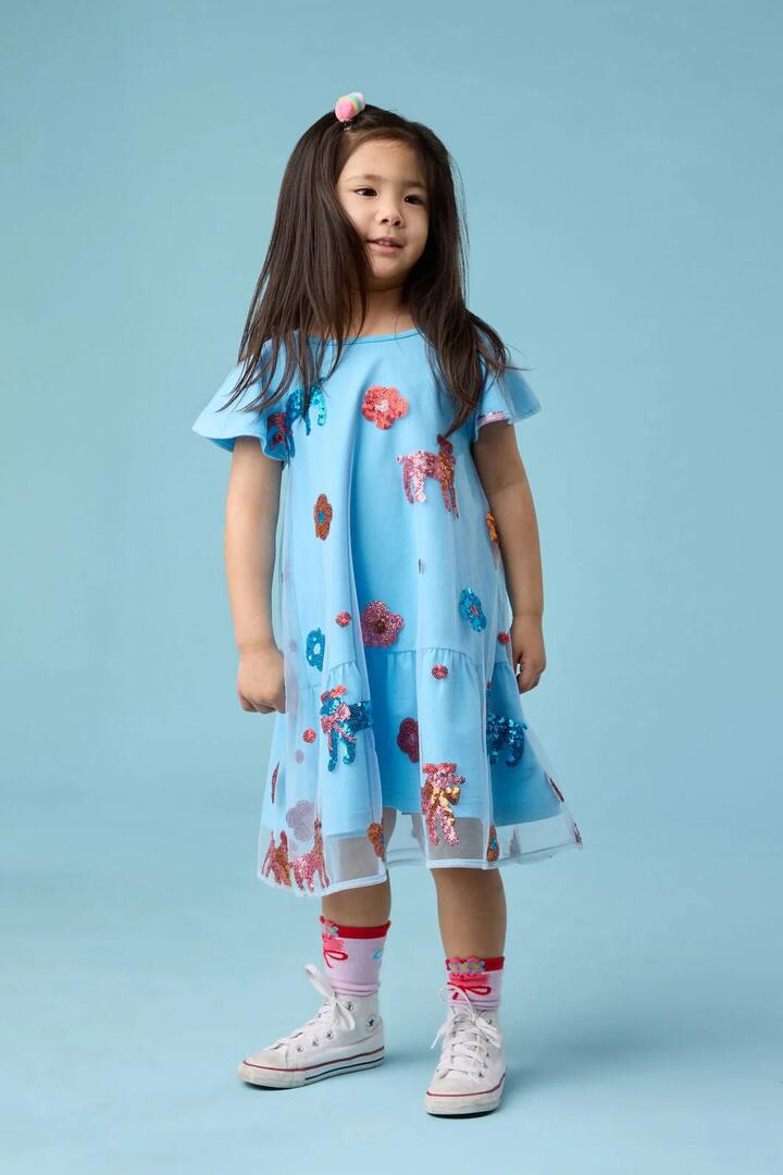 Image of Dresses. Product name - Dogs Kids Party Dress in Light Blue colour by brand - Gorman