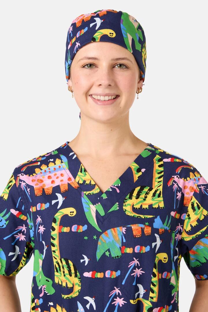 Image of Hats. Product name - Dreamy Dinos Scrub Hat in Navy colour by brand - Gorman