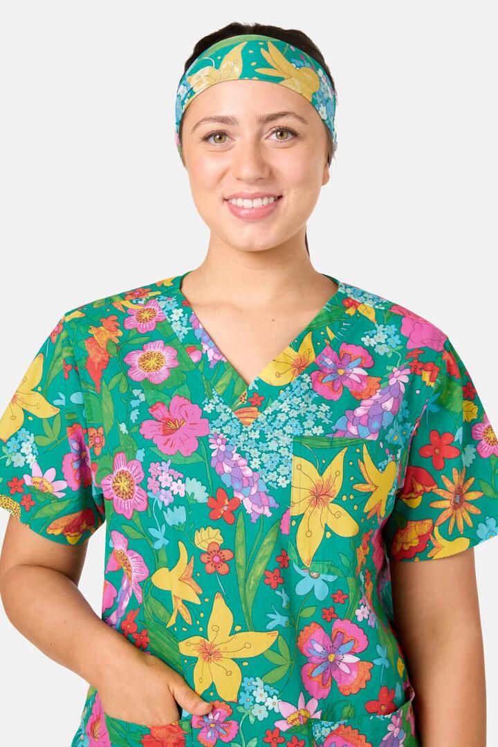 Image of Hats. Product name - Cottage Garden Scrub Headband in Multi colour by brand - Gorman