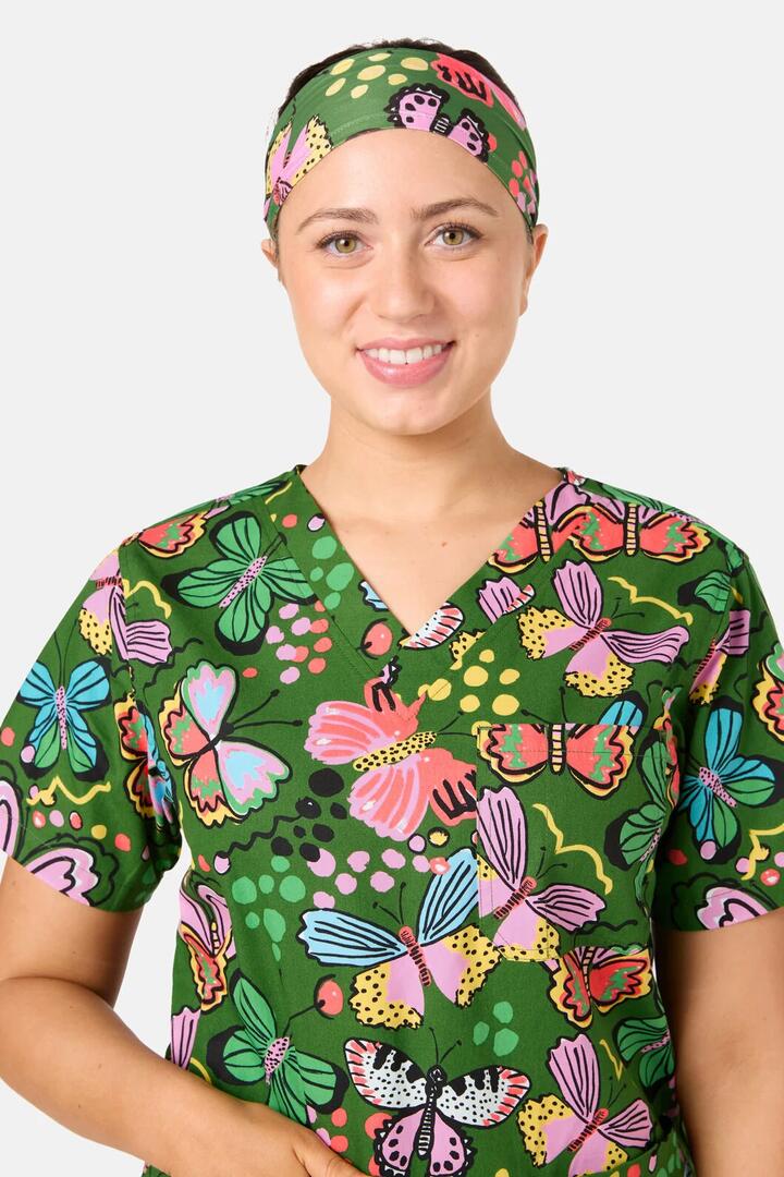 Image of Hats. Product name - Papillon Scrub Headband in Green colour by brand - Gorman