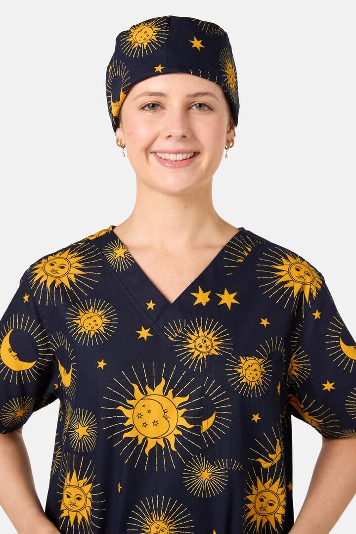 Image of Hats. Product name - Ethereal Sky Scrub Hat in Navy colour by brand - Scrubs With Love