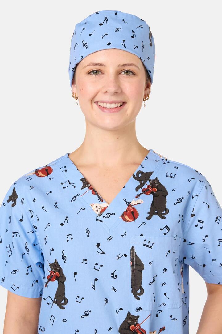 Image of Hats. Product name - Melodic Scrub Hat in Light Blue colour by brand - Scrubs With Love