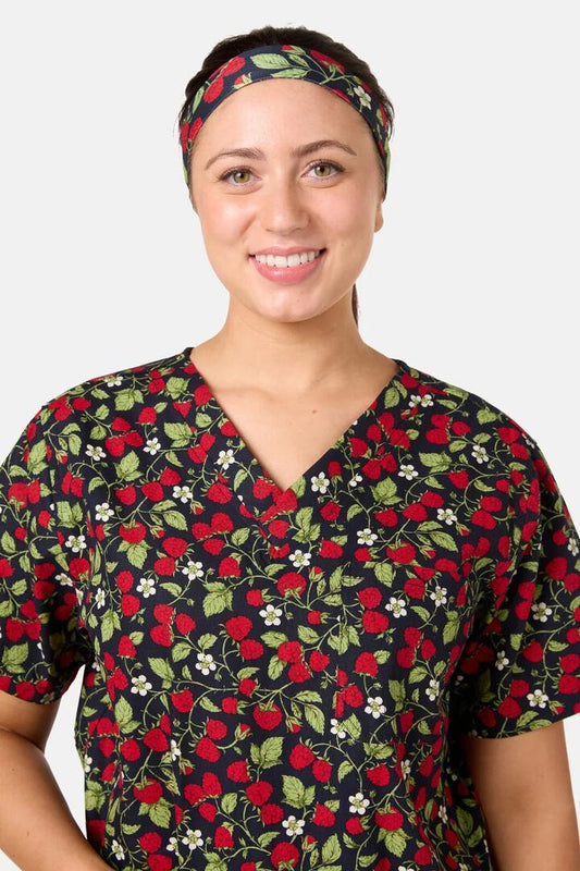 Image of Hair Accessories. Product name - Raspberry Scrub Headband in Navy colour by brand - Scrubs With Love