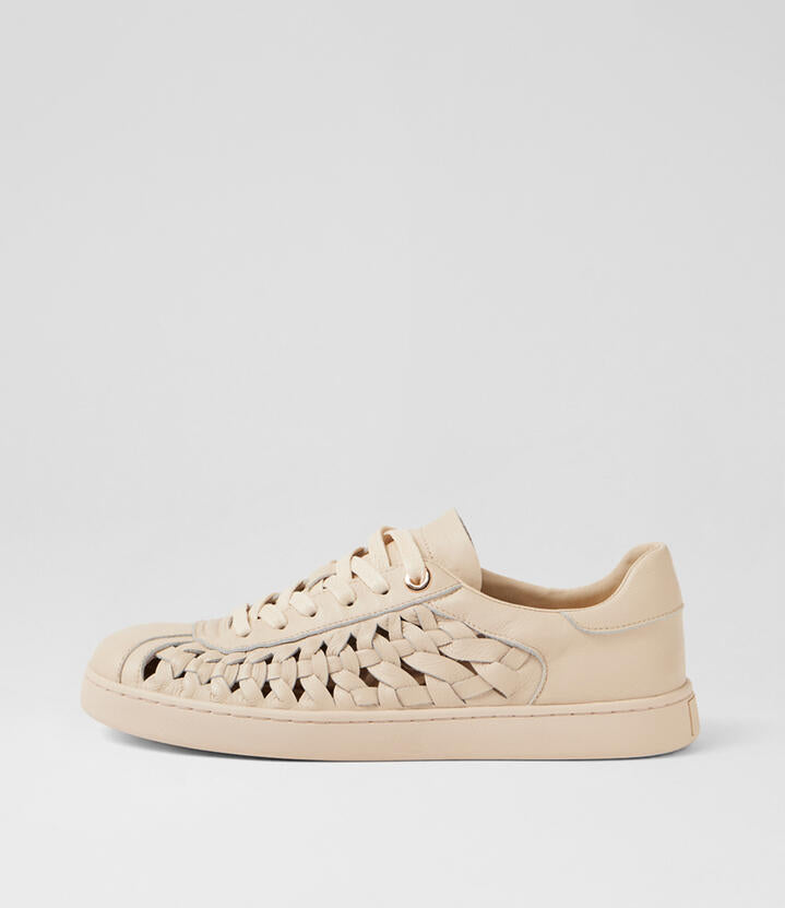 Image of Sneakers. Product name - Hammock Milk Leather Sneakers in Milk-Milk Sole colour by brand - MIDAS