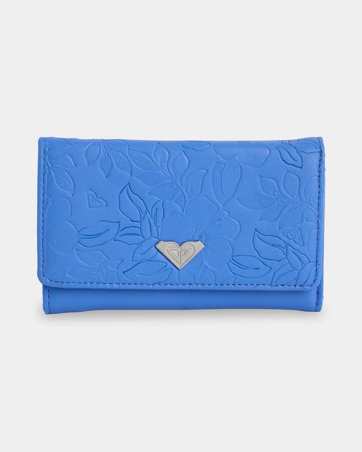 Image of Wallets & Money Clips. Product name - Roxy Womens Dazzle Me Tri Fold Wallet Cobalt in Cobalt colour by brand - Roxy