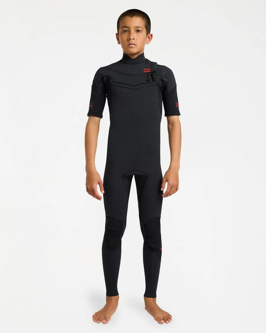 Image of Wetsuits. Product name - Billabong Boys 8-16 2/2 Absolute Ultra Chest Zip Wetsuit Black in Black colour by brand - Billabong