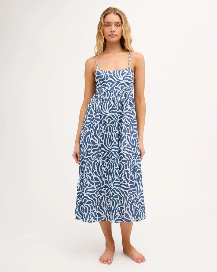 Image of Dresses. Product name - Billabong Womens Oasis Maxi Dress Dusk Blue in Dusk Blue colour by brand - Billabong