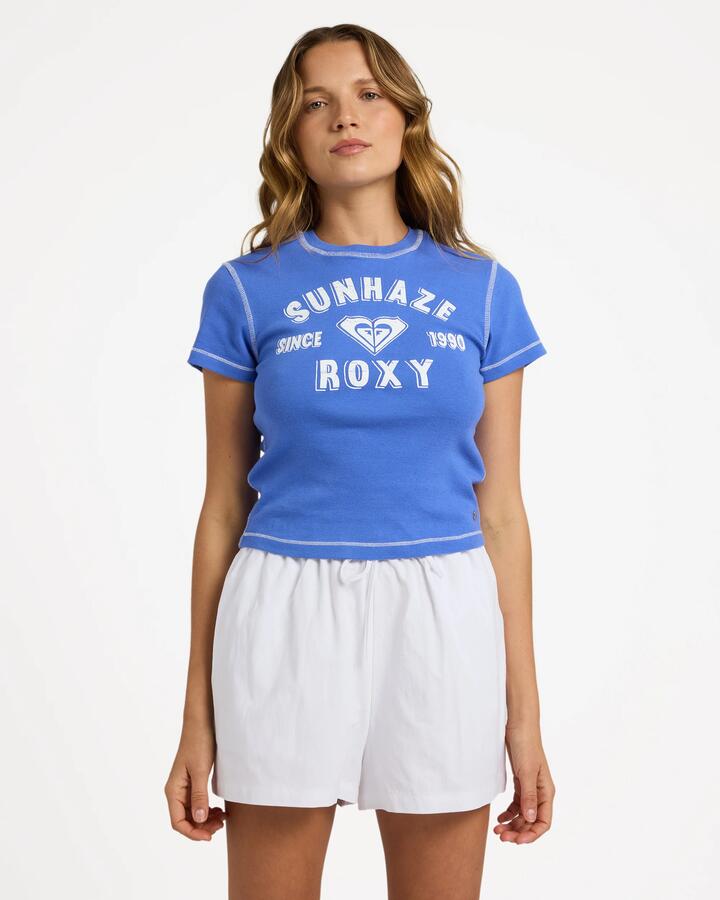 Image of T-Shirts. Product name - Roxy Womens Angel Baby T-Shirt Cobalt in Cobalt colour by brand - Roxy