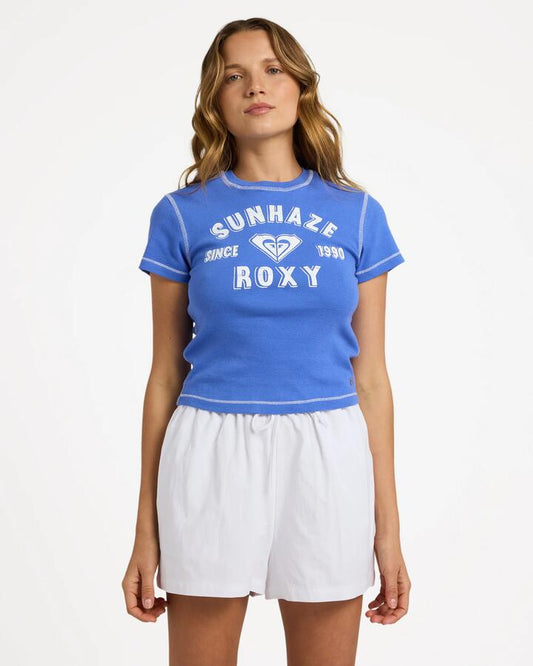 Image of T-Shirts. Product name - Roxy Womens Angel Baby T-Shirt Cobalt in Cobalt colour by brand - Roxy