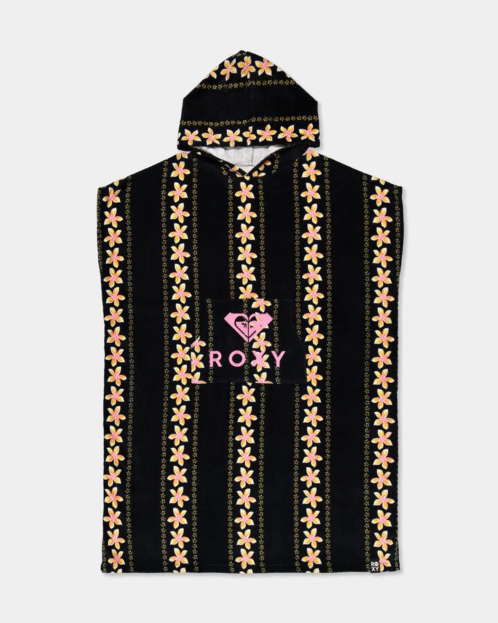 Image of Towels. Product name - Roxy Womens Stay Magical Printed Hooded Towel Anthibiscusrealstripesspaced S in Anthibiscusrealstripesspaced S colour by brand - Roxy