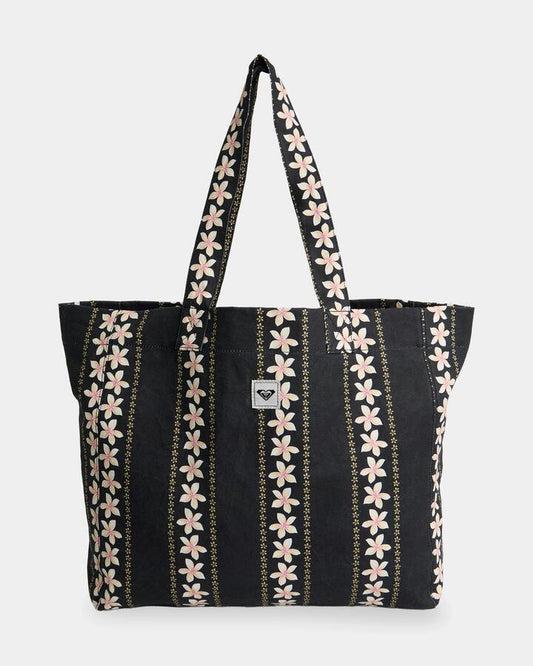 Image of Bags. Product name - Roxy Womens Anti Bad Vibes Tote Bag Anthibiscusrealstripesspaced S in Anthibiscusrealstripesspaced S colour by brand - Roxy